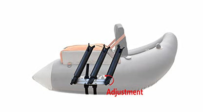 Brocraft Float Tube Rod Holder System/Triple Rod Holder for Fishing Float Tube / Float Tube Rod Rack System