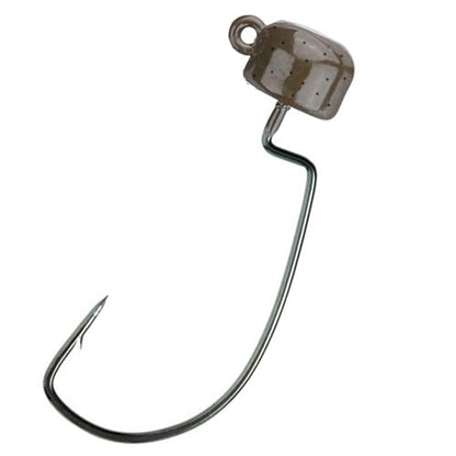 Reaction Tackle Tungsten Mushroom Head Jig Heads, Ned Rig Shroom Jigs for Finesse Bass Fishing, Stand Up Bait with Weedless and EWG Hook Options (5-Pack) - color: Green Pumpkin, size: 1/8 Oz EWG
