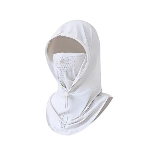 Cooling Balaclava Face Mask Sun UV Protection Hood Full Head Mask Face Cover with Breathable Holes for Cycling Fishing - color: White
