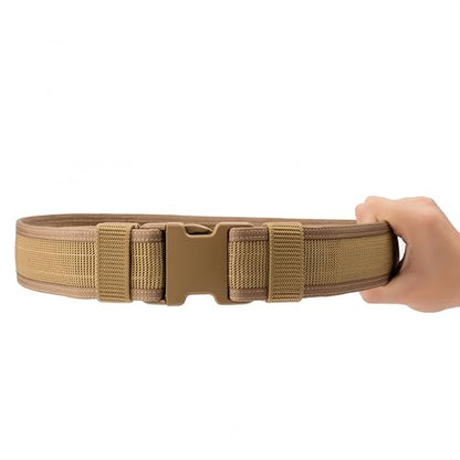 Security EMS EMT Firefighters Work Belt 2" Wide Camping Hiking Utility Tool Belt Airsoft Paintball Gear Holster Belt - color: Brown(2 Inch Width), size: X-Large