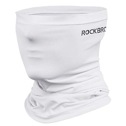ROCKBROS Cooling Neck Gaiter Bandana Face Mask for Men Neck Gaiters Summer Half Face Scarf Cover Sun UV Protection - color: White