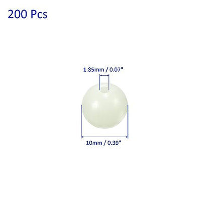 M METERXITY Glow Fishing Beads - Plastic Luminous Round Bait Egg Lure Rigs Apply to Outdoor Tackle Tool - color: White, size: 10mm