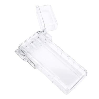 AYNEFY Boating Kayaking Clear ID Badge Box Water Proof Pocket Storage Box Transparent Airtight Lid Keychain Clear Storage Tube for Keys IDs Change Tissues Outdoor Adventures Office