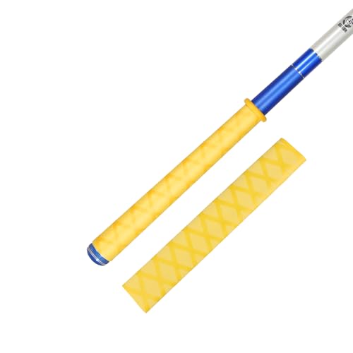 Fishing Rod Handle Grip Pole Wrap X-Tube Heat Shrink Tubing Non-Slip Insulated Abrasion Sleeve-Length:39" Diameter:19/32" (Yellow) - color: Yellow, size: Diamter:15mm"(19/32 inch)