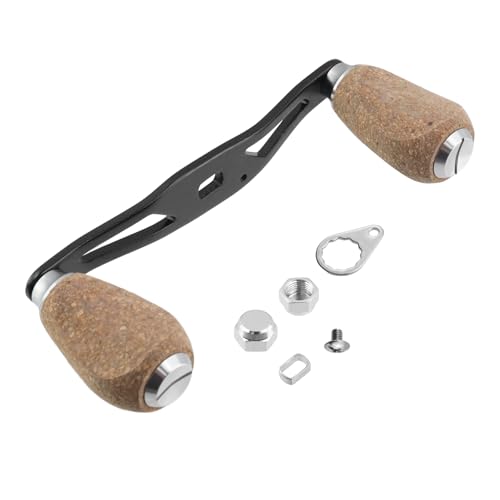 Fishing Reel Handle Replacement Parts Silver Fishing Baitcasting Reel Handle Rocker Arm Girp Fishing Rod Spinning Reel Grip with Wood Knob - color: Silver