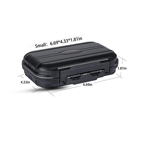 Goture Small Black Waterproof Clear Tackle Box Fixed Compartments Lure Case | Waterproof Fishing Lure Boxes, Fishing Bait Storage Lure Case Bait Plastic Containers - color: Black SMALL(Size: 6.69'' L X 4.33'' W X 1.81'' H)