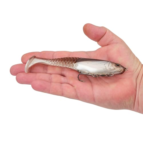 Berkley PowerBait CullShad Fishing Soft Bait - color: Green Pumpkin Pearl White, size: 6 in (1.2 oz)