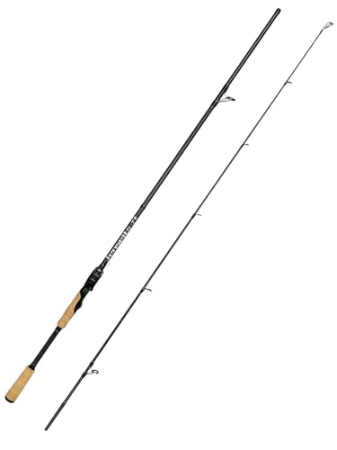 Jenseits Carbon Fiber Fishing Rod Series (6-12 Ft), Spinning & Casting Rods with Stainless Steel Ceramic Guides, Fast Action Fishing Pole for Bass, Trout, Walleye & Surf Fishing - size: 7'0"-Medium Heavy-Fast-Black, style: Spinning