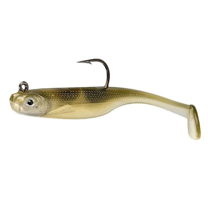 Strike King Homing Minnow Fishing Lure, Pre-Rigged Soft Plastic Swimbait, 3-Pack - color: Chrome Ayu, size: 4"