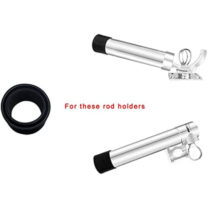 heyous 2pcs 50.8mm 2" Fishing Rod Holder Tube Rubber Insert Protector for Marine Boat Fishing Bait Board Replacement Accessories Fishing Tools, Black