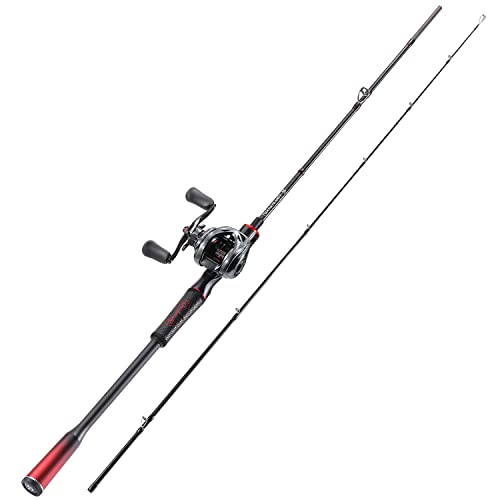 Sougayilang Fishing Rods, Spinning Rods and Casting Fishing Rods, with Full Carbon Fiber Handle, 24T Carbon Fiber 2PCS Fishing Pole for Long Casting Bass, Trout, Panfish - size: Cast-7'00''