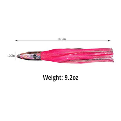 High Speed Wahoo Lures - Wahoo Clippers - color: Green, size: Rigged with Trolling Weight
