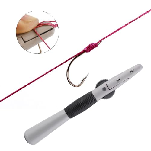 Manual Fishing Knot Tying Tool 2 Pcs – Stainless Steel and ABS Portable Hook Tier for Single Hook Rigging and Line Connecting