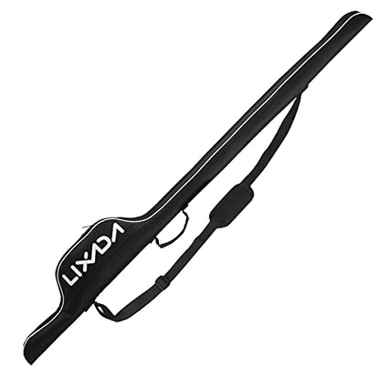 Lixada 63 Inch Fishing Rod Bag Portable Fishing Rod Reel Protective Case, Folding Fishing Pole Holder Cover Rod Tackle Organizer - color: White
