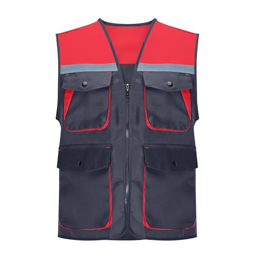 Breathable Fishing Vest for Adults and Youth Multi-Pockets Sleeveless Jacket Photography Travel Hiking Waistcoat - color: Dark Gray, size: Medium
