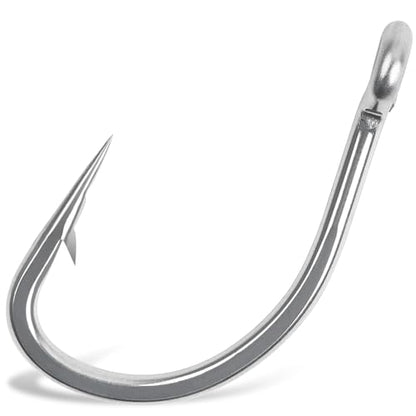 Saltwater Fishing Hooks,50PCS Stainless Steel Live Bait Forged Short Shank Hooks O'shaughnessy in-line Circle Hooks Jig Catfish Hook Size 1# - 5/0 - size: 1# - 50 Pack