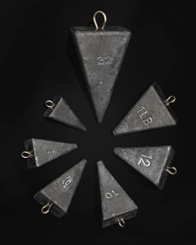 BLUEWING Pyramid Sinkers Lead Fishing Weights 1oz,2oz,3oz,5oz,8oz,10oz,12oz,16oz,32oz for Saltwater - style: #13 10oz, 5 Pack