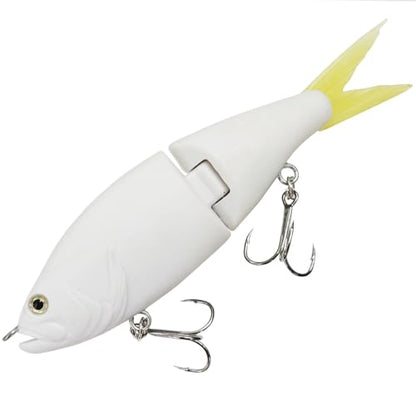 HADORAM Lure Slow Sinking Glide Bait with Fur Tail Lifelike Fishing Tackle for Trout Shad Bass Musky - color: 5.9in-3Pcs