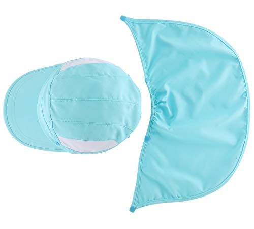 Connectyle Kids Sun Hat with Removable Neck Flap UPF 50+ Sun Protection Baseball Cap Summer Beach Sun Hats 3-6 Years - color: Aqua Blue