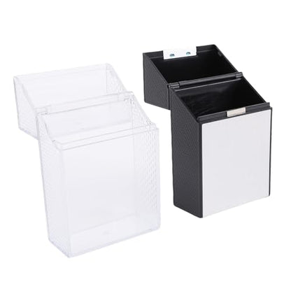 2 Pcs Water Proof ID Badge Holder, Clear Hard Plastic & Metal Case for Keys, Money, ID Cards, Portable Dry Box for Beach, Camping, Hiking & Travel