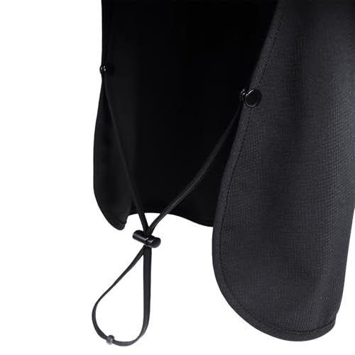 Connectyle Men's Wide Brim Sun Hat with Neck Flap UPF 50+ Packable Breathable Boonie Bucket Hat for Fishing Hiking Safari - color: Black