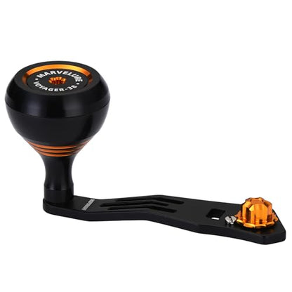 Power Handle 2.95'' (75 mm) Compatible for Shimano Curado Tranx, Daiwa Lexa, Penn Fathom Squall Low Profile, Okuma Komodo, Quantum Accurist Baitcasting Reels - color: Black Gold, size: 7x4 mm (Voyager)