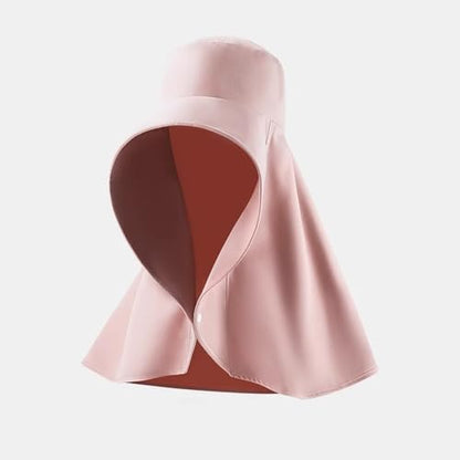 Fashion Outdoor Beach Hats UPF 50+ UV Sun Protection Wide Brim Shawl Breathable Face Neck Flap Cover Folding Sun Hat - color: Pink