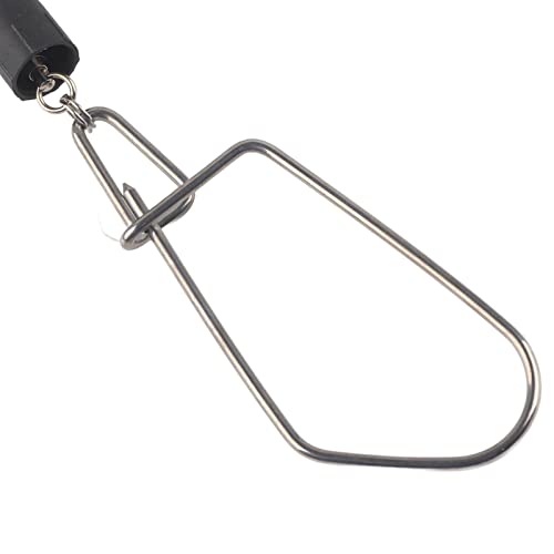 Live Fish Lock Portable Stainless Steel Fishing Stringer with Wear - Resistant Nylon Rope, D - Shaped Carabiner and Quick - Release Pin for Big Game Lure Fishing - color: Black