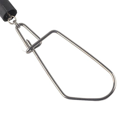 Live Fish Lock, Stainless Steel Buckle, 8m Wear Resistant Nylon Rope, Professional Gear Accessories for Big Catch, Quick Release Stringer for Kayak Fishing Gear - color: Black