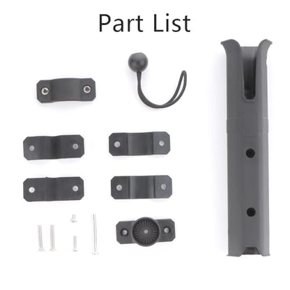 Adjustable Fishing Rod Holder, Pole inserter for Boat Yacht Kayak Fishing, Spinning Plastic, Black
