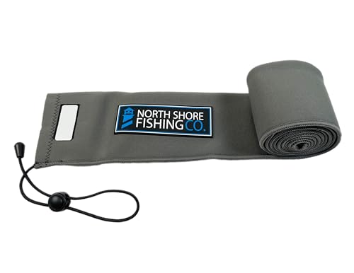 Premium Neoprene Fishing Rod Sleeve – Floating, Puncture Resistant, Labeled Protective Sock for Casting, Spinning, Trolling Fishing Rods - color: Grey, size: 52", style: Spinning