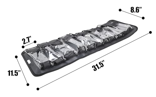 Lure Roll Up Fishing Jig Pouch Tackle bags | Heavy Duty Compact Waterproof Tarpaulin Fish Lure Pouch | 10 Clean Window Pockets for Fishing Lures Jigs Tools Storage
