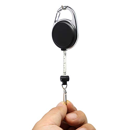 SAMSFX Fishing Tape Measure Zinger and Neoprene Straps Attaches to Fly Fishing Landing Net Tools & Accessories