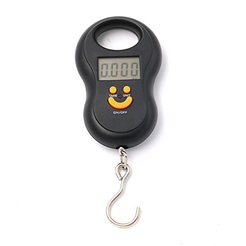 Pocket Portable 50kg/10g LCD Digital Scale Electronic Hand Held Hook Belt Luggage Hanging Scale Backlight Balance Weigting (Black) - color: black