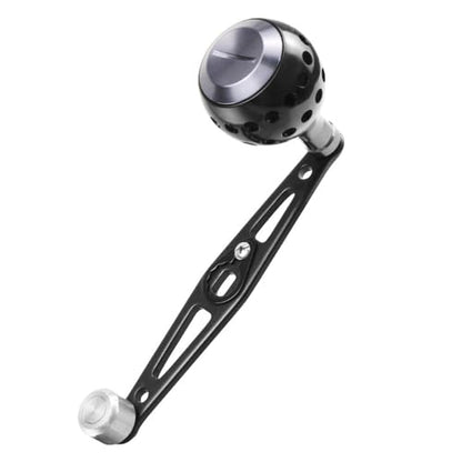 Baitcasting Power Handle Aluminum Alloy Rocker Arm for Bait Caster Round Fishing Reel Handle Knob Replacement Parts 8 * 5mm Holes - color: Black