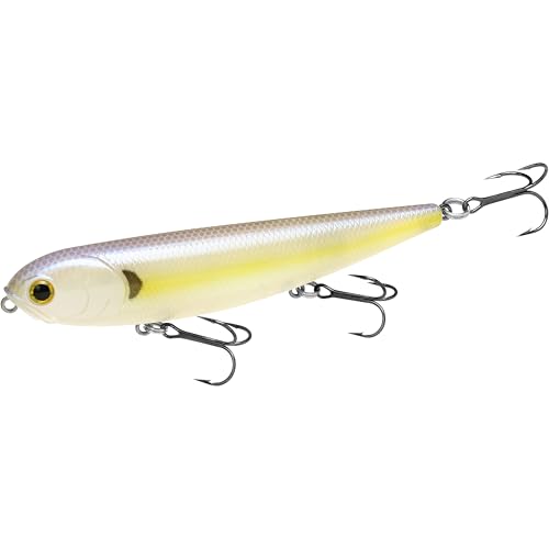 LUCKY CRAFT Sammy 105 Topwater Fishing Lures, 3 Hook, 4-1/8" Floating Freshwater Trout and Bass Lures, Walk-the-Dog Tournament Bait, Bass Fishing Gear and Tackle Box Accessories - color: 250 Chartreuse Shad
