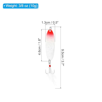 PATIKIL Fishing Spoons, Fishing Lures Casting Spoon Treble Hook Jigs Spinner Baits for Freshwater Saltwater - style: 3/8oz