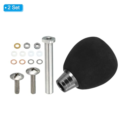 PATIKIL Fishing Reel Handle Knob, 2 Set Lightweight EVA Fishing Reel Power Knob Handle Grip for Fishing Reel Replacement Parts, Silver