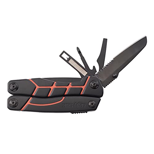 Ugly Stik Ugly Tools Multitool Knife for Fishing, 11-in-1 Fishing Tool for Anglers, Includes Pliers, Scissors, Knife, and Screwdriver, Non-Slip Grip Handle