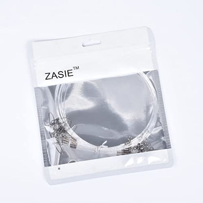 50lb 100% Fluorocarbon Fishing Leaders, 10/20 Pcs, Saltwater/Freshwater, 20in Fluorocarbon Leader line with Swivel and Snap - size: 20 in, 10 pcs