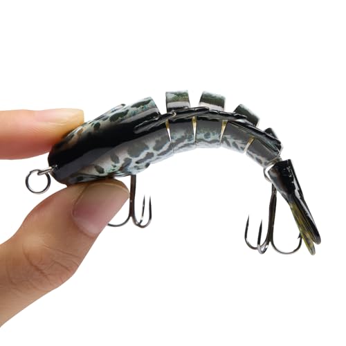 BASSDASH SwimPanfish Multi Jointed Panfish Bluegill Swimbaits Hard Topwater Bass Lures Fishing Lure Crank Saltwater 3.5in/0.85oz - color: Blue Mackerel
