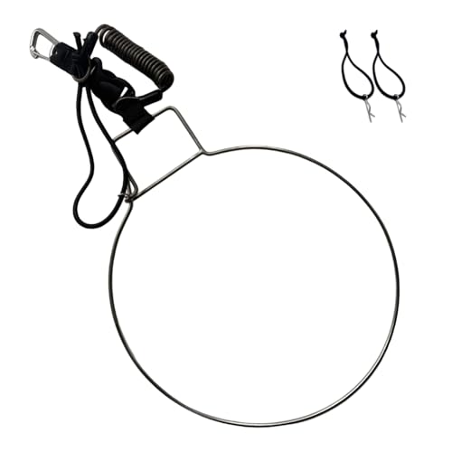 Professional Fishing Stringer 304 Stainless Steel Construction Retractable Spring Hook with Fast Release Clip Fast Release - color: Black