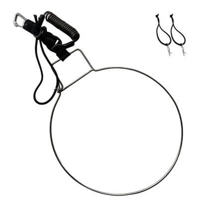 Professional Fishing Stringer 304 Stainless Steel Construction Retractable Spring Hook with Fast Release Clip Fast Release - color: Black