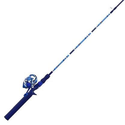 Zebco Splash Spincast Reel and Fishing Rod Combo, Fiberglass Rod, Ball Bearing System, All Metal Gears, 8-Pound Line - color: Tidepool Blue