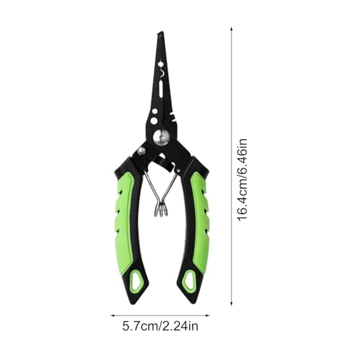 Fishing Pliers Hook Remover Lightweight Rust-Proof Heavy-Duty | Fish Hook Remover Tool Line Cutter for Outdoor Ice Shore River Lake Angling Catfishing - color: Green