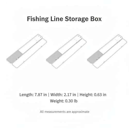 Anglers' Slim Fishing Line Spool Organizer, Transparent Tackle Storage Box for Quick ID and Compact Carry - size: 7.87 x 2.17 x 0.63 in