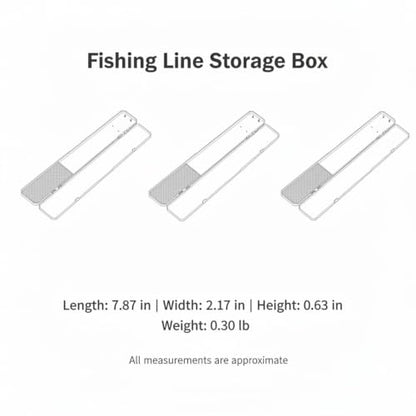 Anglers' Slim Fishing Line Spool Organizer, Transparent Tackle Storage Box for Quick ID and Compact Carry - size: 7.87 x 2.17 x 0.63 in