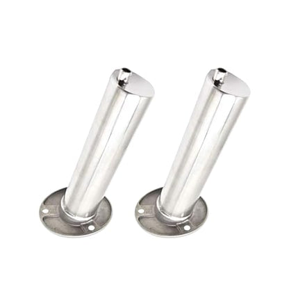 Marine City Heavy Duty Strong 316 Stainless-Steel Gloss Polished Finish Flush Mount Angled Fishing Rod Pole Holder with Drain 15 Degree