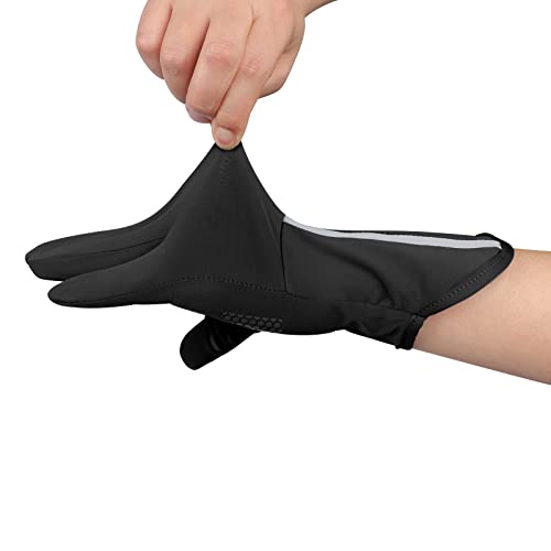Mens Women Driving Gloves Summer UV Sun Protection Gloves Non-Slip Touchscreen Ice-Silk Sunblock Gloves for Cycling Riding - color: Extended Black