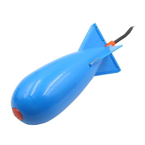 Fishing Bait Feeder | Carp Fishsing Feeder with Rocket Shape | Spod Bombs | Float Lure Bait Holder Container, Spomb Pellet Feeders for Fishing Accessories - color: Blue
